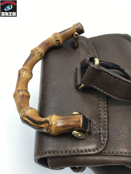 GUCCI グッチ オールド バンブー リュック レザー ブラウン オールド