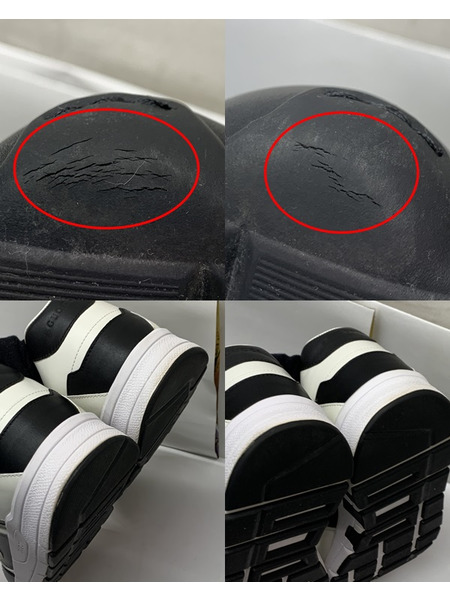 GUCCI インターロッキングG レザー スニーカー ブラック×ホワイト Size9 426184 開封品 グッチ 靴 GG [値下]