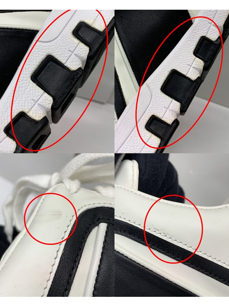 GUCCI インターロッキングG レザー スニーカー ブラック×ホワイト Size9 426184 開封品 グッチ 靴 GG [値下]