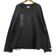 KAMIYA U.S.A Vintage Printed L/S Tee サイズXL ブラック G11LT050