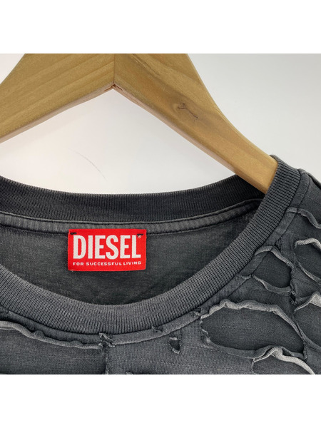 DIESEL T-Boxt-R29 ホールディティール ロゴTシャツ S ブラック