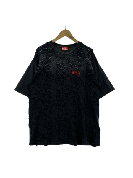 DIESEL T-Boxt-R29 ホールディティール ロゴTシャツ S ブラック