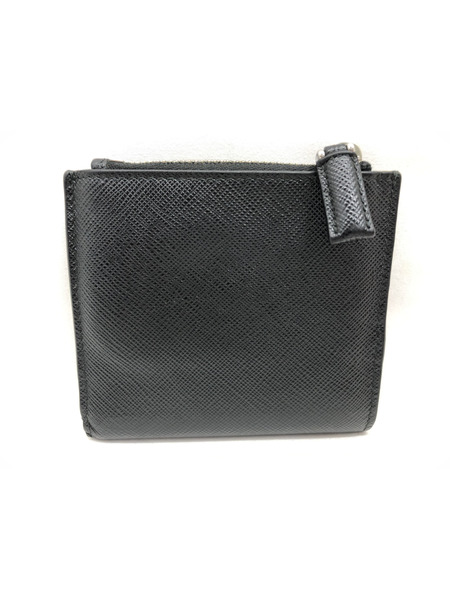 コンパクトウォレット サフィアーノ トライアングル カードホルダー ブラック