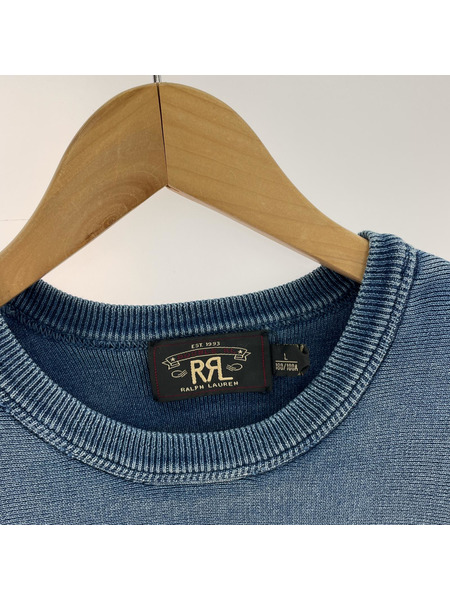RRL インディゴ プルオーバーリブニット L