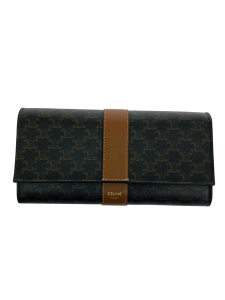 長財布 CELINE トリオンフ フラップロングウォレット
