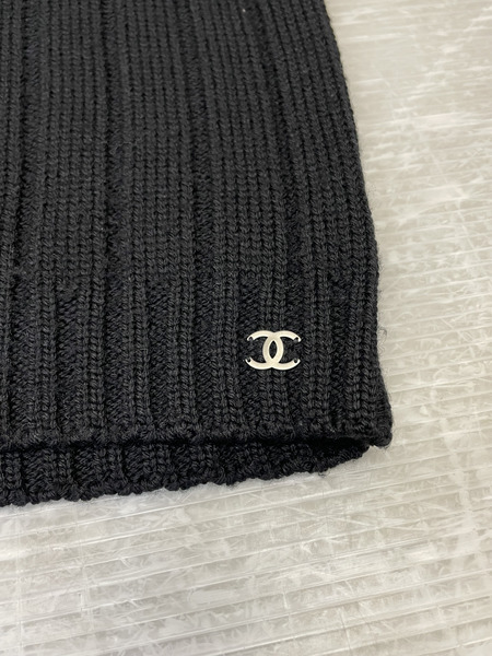 CHANEL 99AW 2ピース スパンコールアンサンブルニット 38 黒 P14362V00671[値下]