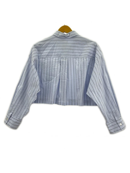 pierre cardin 長袖シャツ ×FRAY i.D L/Sストライプクロップドシャツ