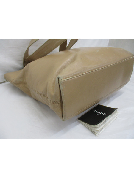 トートバッグ ココマーク 型押し ベージュ