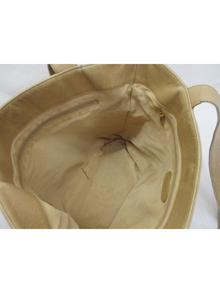 トートバッグ ココマーク 型押し ベージュ