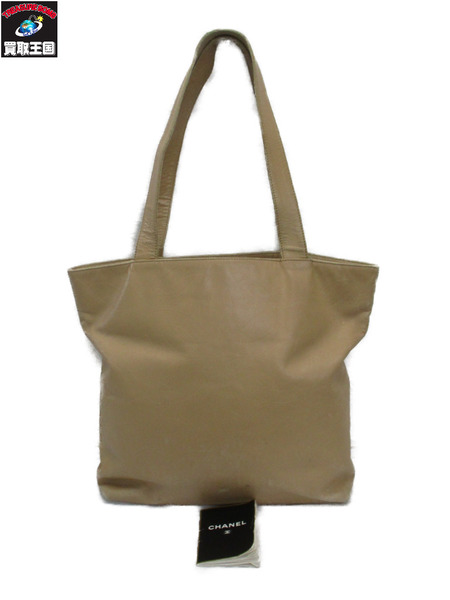 トートバッグ ココマーク 型押し ベージュ