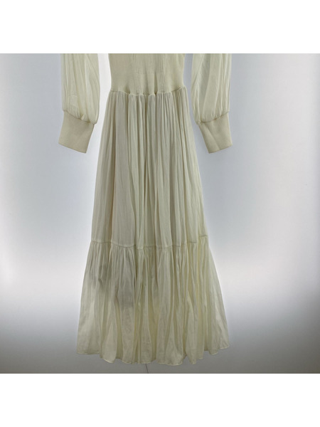 FRAY I.D 長袖ワンピース 22aw L/S ウエストリブドルマンシャツワンピース 白 1[値下]