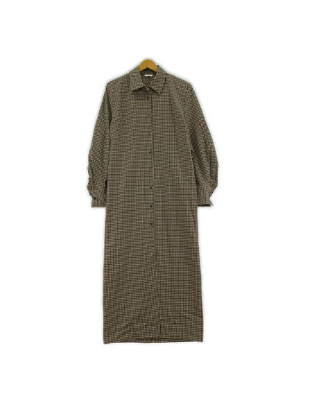 CLANE チェックシャツワンピース 1 ブラウン 17112-5352