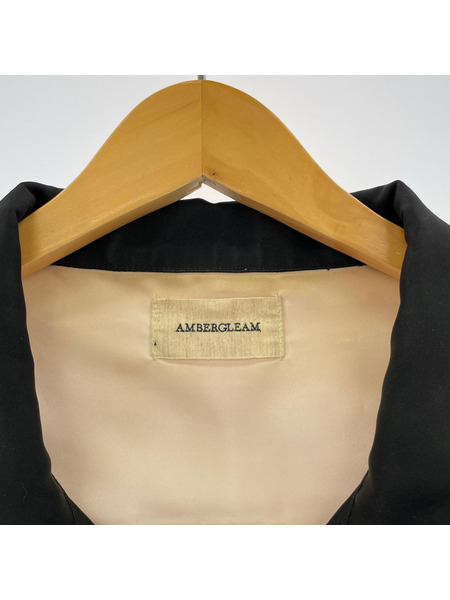 AMBERGLEAM 刺繍ジップブルゾン - ブラック