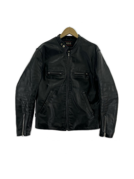 666 ジャケット 666 シングルライダースジャケット BLK 40