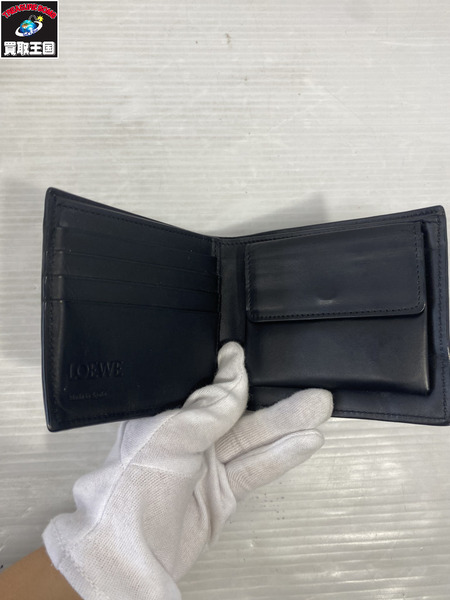コンパクトウォレット LOEWE bi fold wallet アナグラム 黒