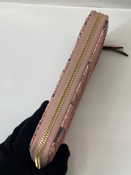 GUCCI GGマーモント ジップアラウンドウォレット 456117 パイソン×ピンク 開封品 グッチ 長財布 ロングウォレット ダブルG GG