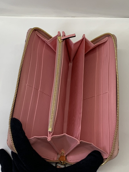 GUCCI GGマーモント ジップアラウンドウォレット 456117 パイソン×ピンク 開封品 グッチ 長財布 ロングウォレット ダブルG GG