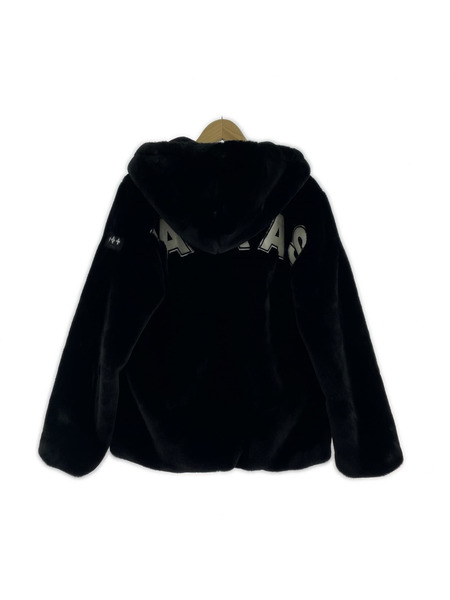 TATRAS バックロゴ フーデッドファーブルゾン 02 ブラック