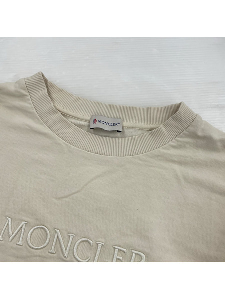 MONCLER スウェット・トレーナー ロゴスウェット クリーム  L