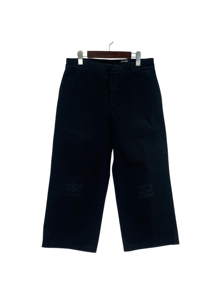 RAF SIMONS Black Wide Workwear Embroidery Pants 46 ブラック[値下]
