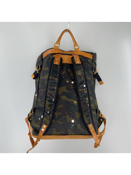 GENTIL BANDIT ペンキ カモフラ レザー リュック