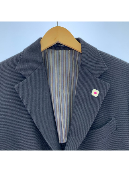 LARDINI テーラードジャケット・ブレザー 花柄フェルトジャケット ブラック