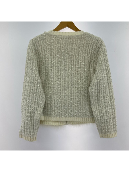 Sheller フォックスファーツイードジャケット F ホワイト[値下]