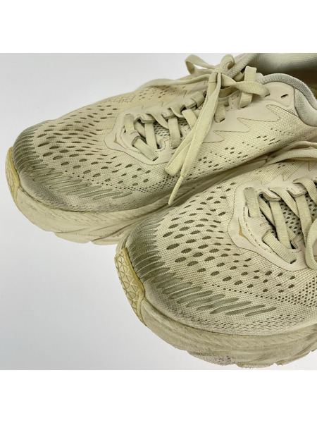HOKA ONE ONE スニーカー W CLIFTON 7 WIDE ベージュ(25.0)