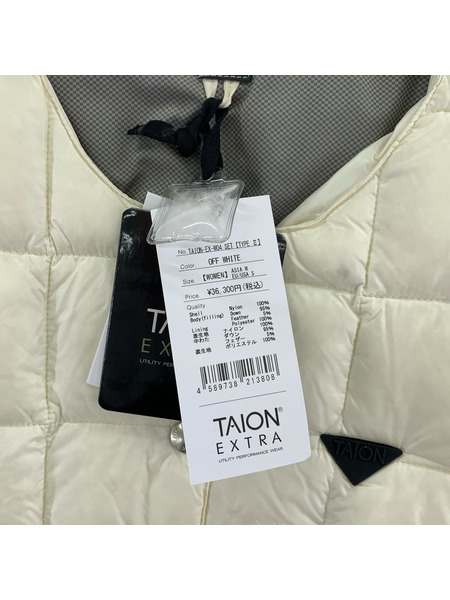 ジャケット TAION EXTRA クルーネックインナーダウンセット 白 (M)