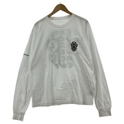 長袖Tシャツ・カットソー ハーフダガープリント 白 (M)