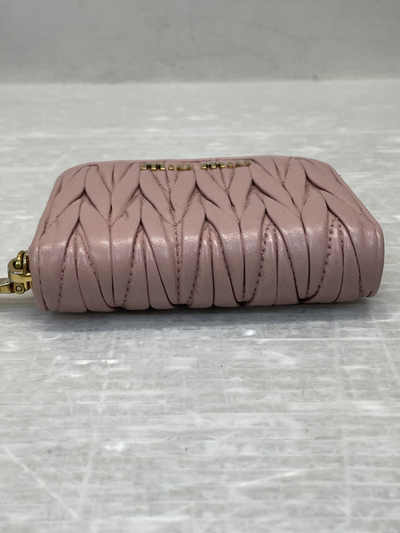 miumiu マテラッセ ラウンドジップ コインケース ピンク[値下]