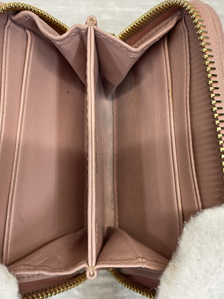 miumiu マテラッセ ラウンドジップ コインケース ピンク[値下]