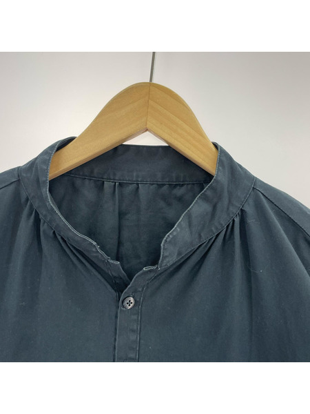 Porter Classic 長袖シャツ スタンドカラー プルオーバーシャツ 紺 (3)