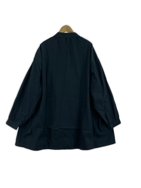 Porter Classic 長袖シャツ スタンドカラー プルオーバーシャツ 紺 (3)