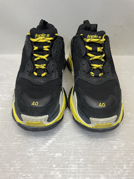 BALENCIAGA TRIPLE S ダッドスニーカー 26.5cm ブラック×イエロー 534162