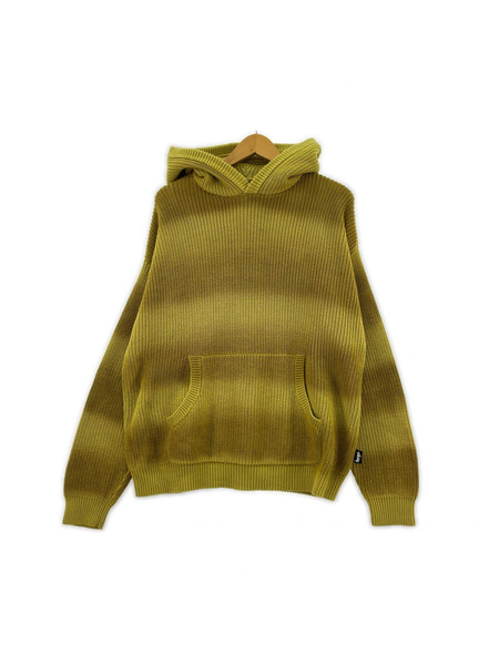 STUSSY ニット・セーター ニットフーディー 黄 S
