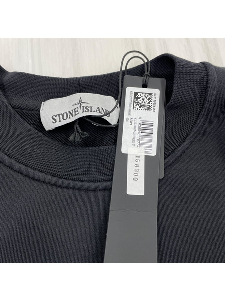 STONE ISLAND 25SS SWEATSHIRT ロゴ刺繍クルーネックスウェット M 黒  タグ付