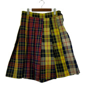 COMME des GARCONS ロングスカート チェック/マルチカラー