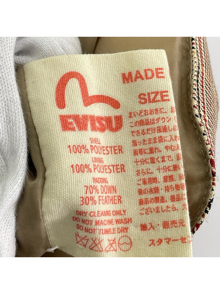 EVISU ダウンベスト 42/グレンチェック/ベスト