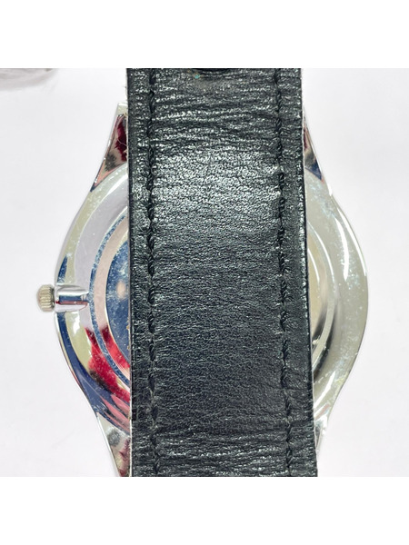ALZUNI メンズ時計 コンチョ レザーベルト 黒赤