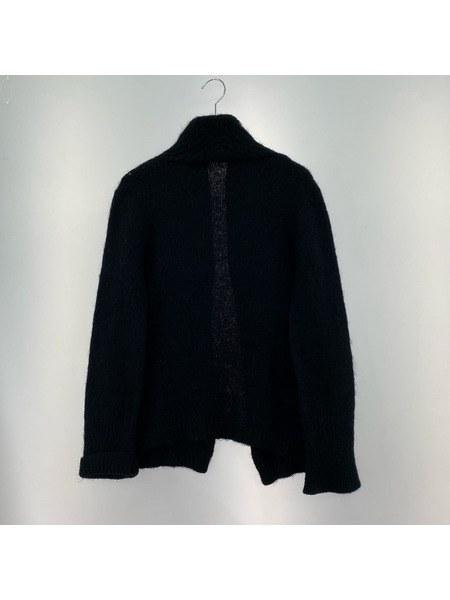 OLD・VINTAGE カーディガン 60s ショールカラー ボタンレス モヘヤ 黒