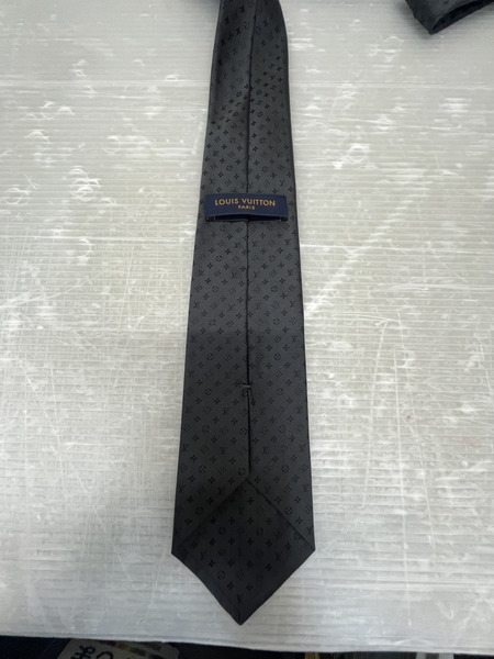 LV モノグラム クラヴァット シルク ネクタイ グレー M78763