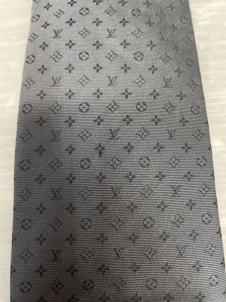 LV モノグラム クラヴァット シルク ネクタイ グレー M78763 [値下]