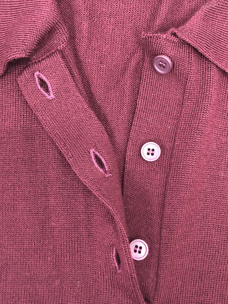 レディースラグ衣料 miumiu/ニットポロシャツ/バーガンディ