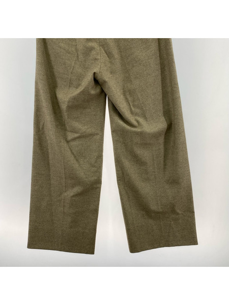 パンツ nikki essential pieces ウールタックパンツ 茶 (2)