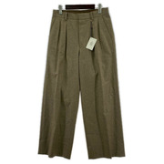 パンツ nikki essential pieces ウールタックパンツ 茶 (2)