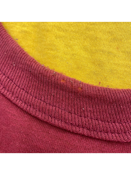 Champion 半袖Tシャツ・カットソー 70s/バータグ/3段/カレッジプリント/赤