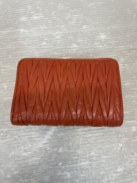 miumiu マテラッセ コンパクトウォレット オレンジ[値下]
