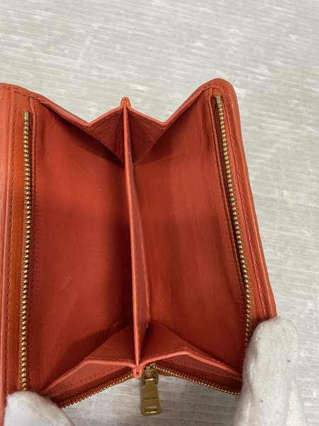 miumiu マテラッセ コンパクトウォレット オレンジ[値下]