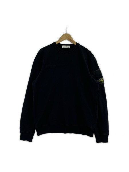 STONE ISLAND スウェット・トレーナー ファスナーポケットクルーネック (L) 黒